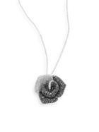 Effy Final Call 14k White Gold & Two-tone Diamond Rose Pendant Necklace
