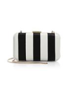 Alice + Olivia Shirley Striped Leather Convertible Clutch