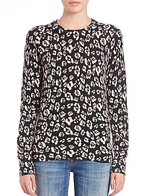 Equipment Sloane Leopard-print Cashmere Sweater