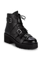 Ash Razor Multi-buckle Leather Combat Boots