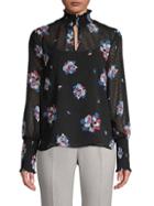 Laundry By Shelli Segal Floral Mesh Blouse