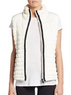Marc New York By Andrew Marc Performance Faux Leather-paneled Vest