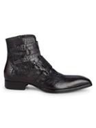 Jo Ghost Textured Leather Wingtip Buckle Boots
