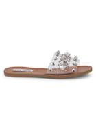 Steve Madden Regent Embellished Clear Slide Sandals