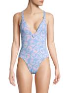 Dolce Vita Printed Knotted One-piece Swimsuit