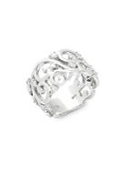 Effy Diamond And 14k White Gold Intricate Ring