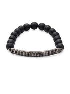 Bavna Onyx & Diamond Bar Bracelet