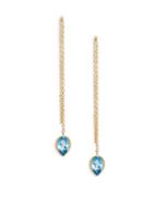 Anzie Classique 14k Gold & Blue Topaz Pull-through Earrings