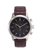 Citizen Eco-drive Stainless Steel & Leather-strap Watch