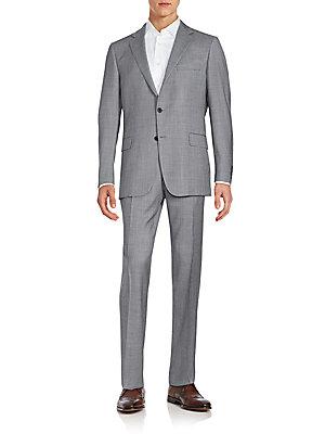 Hickey Freeman Regular-fit Wool Tic Weave Suit
