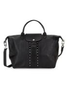 Longchamp Studded Leather Shoulder Bag