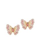 Eye Candy La Luxe Butterfly Goldtone & Crystal Stud Earrings