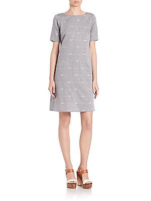 Eileen Fisher Nomadic Stripe Organic Cotton Dress
