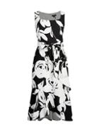 Donna Karan Reverse-floral Print Dress
