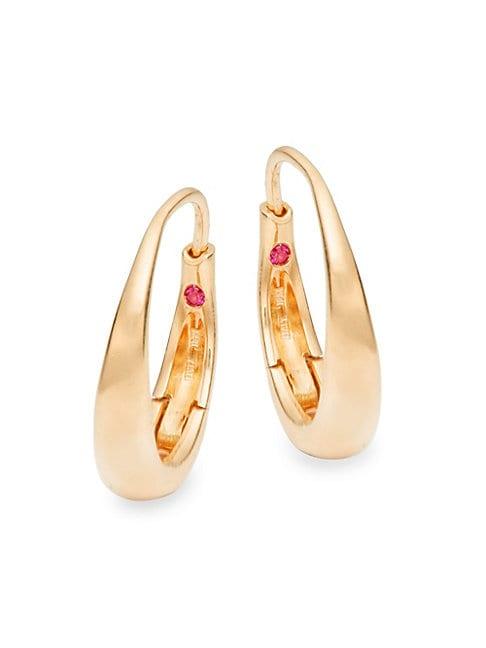 Roberto Coin 18k Rose Gold Thick Hoop Earrings