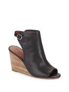 Lucky Brand Risza Leather Wedge Mules