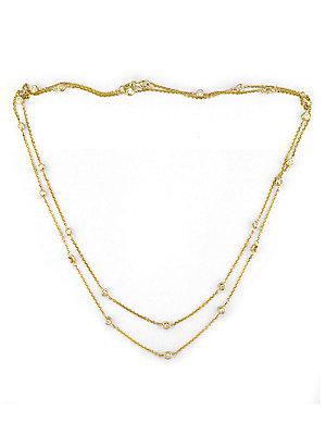 Effy 14 Kt. Gold Diamond Station Necklace