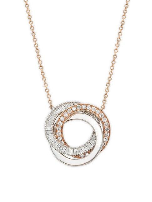 Effy 14k Two-tone Gold & Diamond Pendant Necklace
