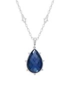 Judith Ripka Amalfi Sterling Silver & Blue Quartz Pendant Necklace