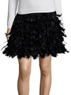 Alice + Olivia Cina Feathered Flared Mini Skirt