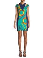 Versace Collection Printed Cutout Dress