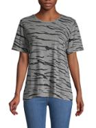 Monrow Tiger-stripe T-shirt