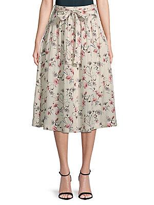 J.o.a. Floral-print Midi Skirt