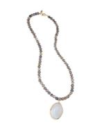 Diane Von Furstenberg Disco Agate Faceted Bead Pendant Necklace