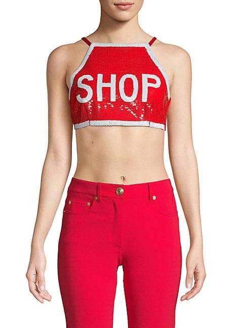 Moschino Sequin-embellished Cropped Top