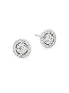 Diana M Jewels Bridal Diamond & 18k White Gold Halo Stud Earrings