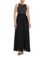 Adrianna Papell Beaded Racerback A-line Gown