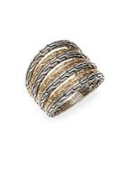 John Hardy Classic Wide Gold And Silver Ring
