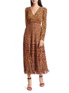 Saloni Talitha Printed & Embellished Silk Dress