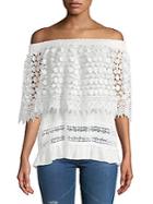 Lumie Mixed Lace Off-the-shoulder Top