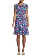 Calvin Klein Collection Regatta Floral Flounce Dress