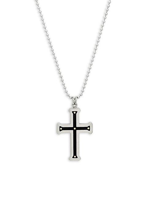 Saks Fifth Avenue Stainless Steel And 14k Gold Cross Necklace