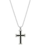 Saks Fifth Avenue Stainless Steel And 14k Gold Cross Necklace