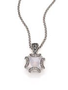 John Hardy Classic Chain Diamond & Sterling Silver Cushion Pendant Necklace