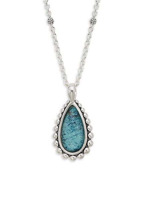 Lagos Maya Sterling Silver & Chrysocolla Doublet Pendant Necklace