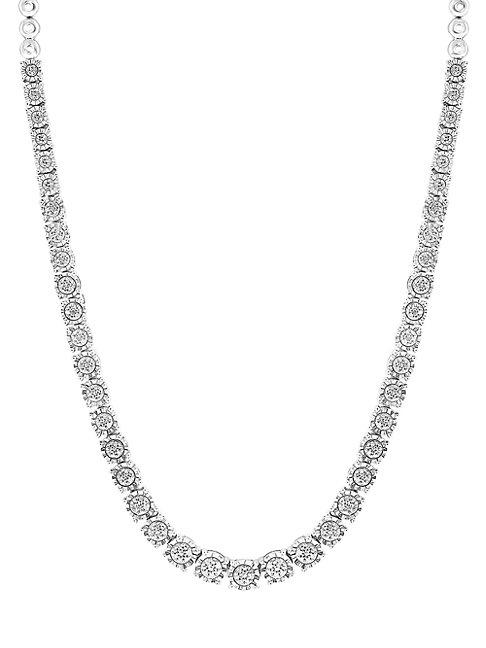 Effy Sterling Silver And 0.31 Diamond Necklace