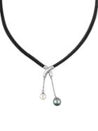 Majorica New Isla 7-9mm Pearl And Leather Necklace