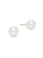 Belpearl 14k Yellow Gold & 6.5mm White Akoya Pearl Stud Earrings