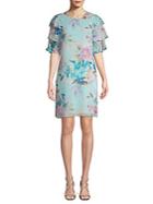 Calvin Klein Floral Tiered-sleeve Dress