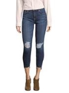 7 For All Mankind Distressed Step-hem Ankle Skinny Jeans