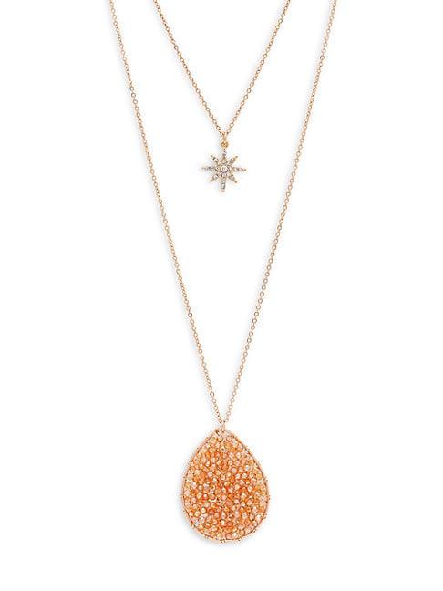 Panacea Crystal Beaded Layered Pendant Necklace