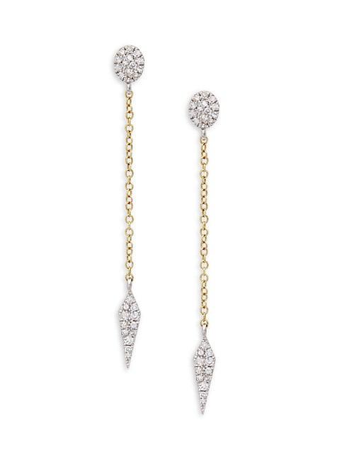 Meira T 14k Gold & Diamond Linear Arrow Earrings