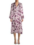 Equipment Andrese Floral Silk Wrap Dress