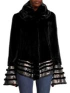 Gorski Reversible Mink Fur & Metallic Leather Jacket