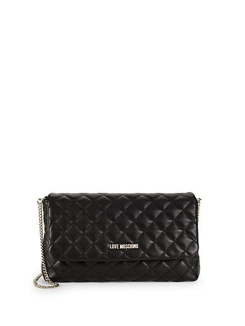 Love Moschino Quilted Mini Faux Leather Crossbody Bag