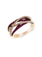 Effy Rosa Diamond And Ruby 14k Rose Gold Ring